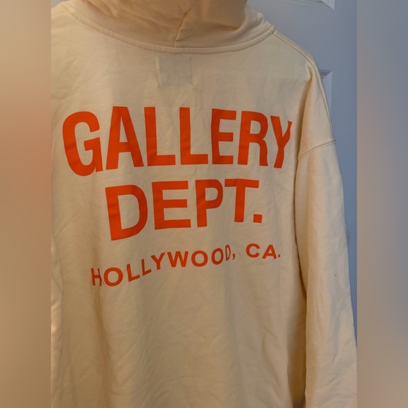 Gallery Dept. 100% Cotton Made In USA Graphic Hoodie, Butter Yellow, L - Picture 9 of 10